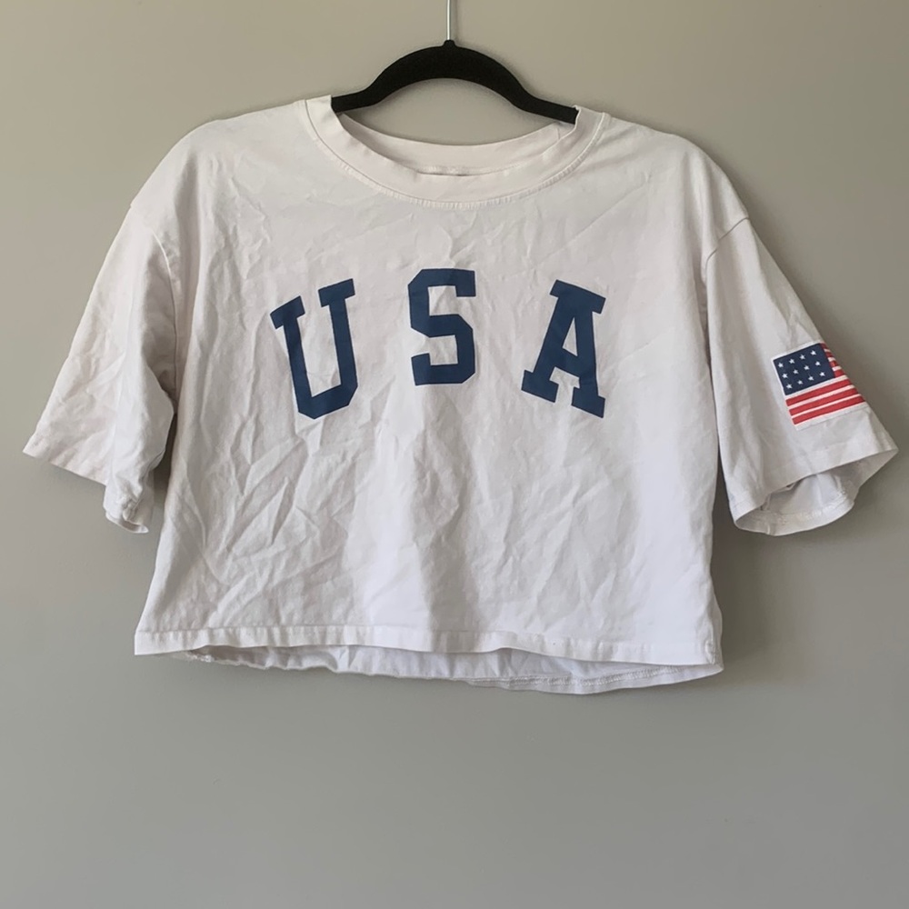 USA crop top t-shirt